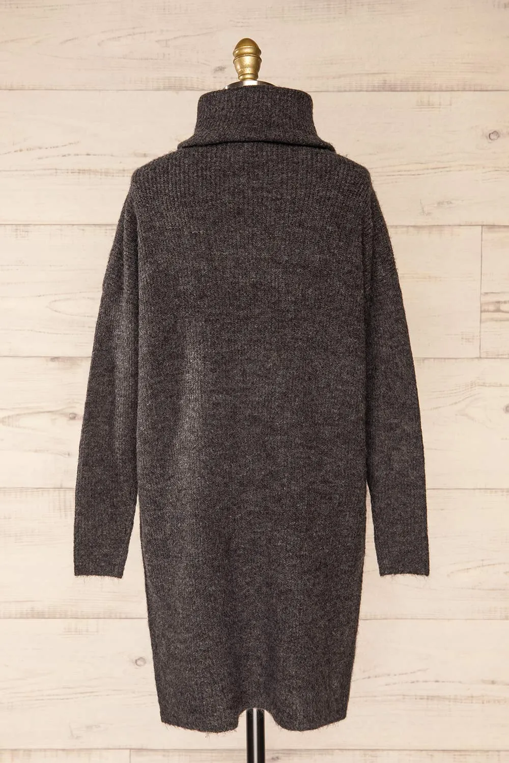 Koror Grey | Knit Turtleneck Sweater Dress