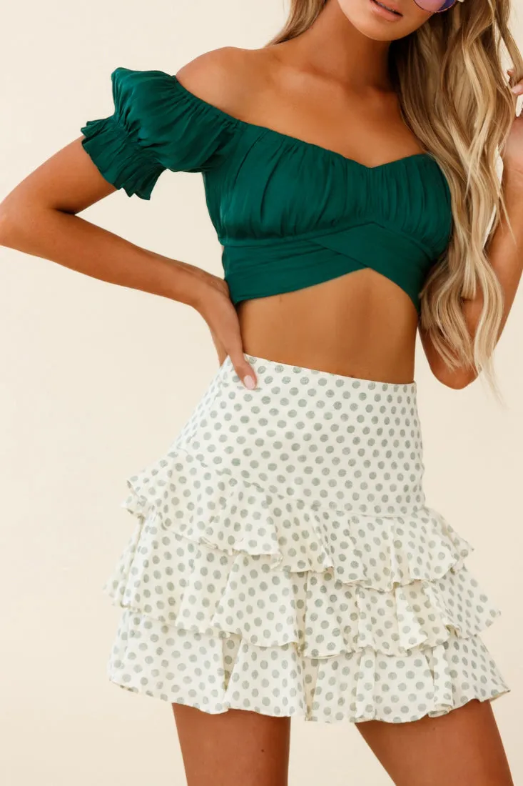 Let Them Eat Cake Triple Ruffle Skirt Green