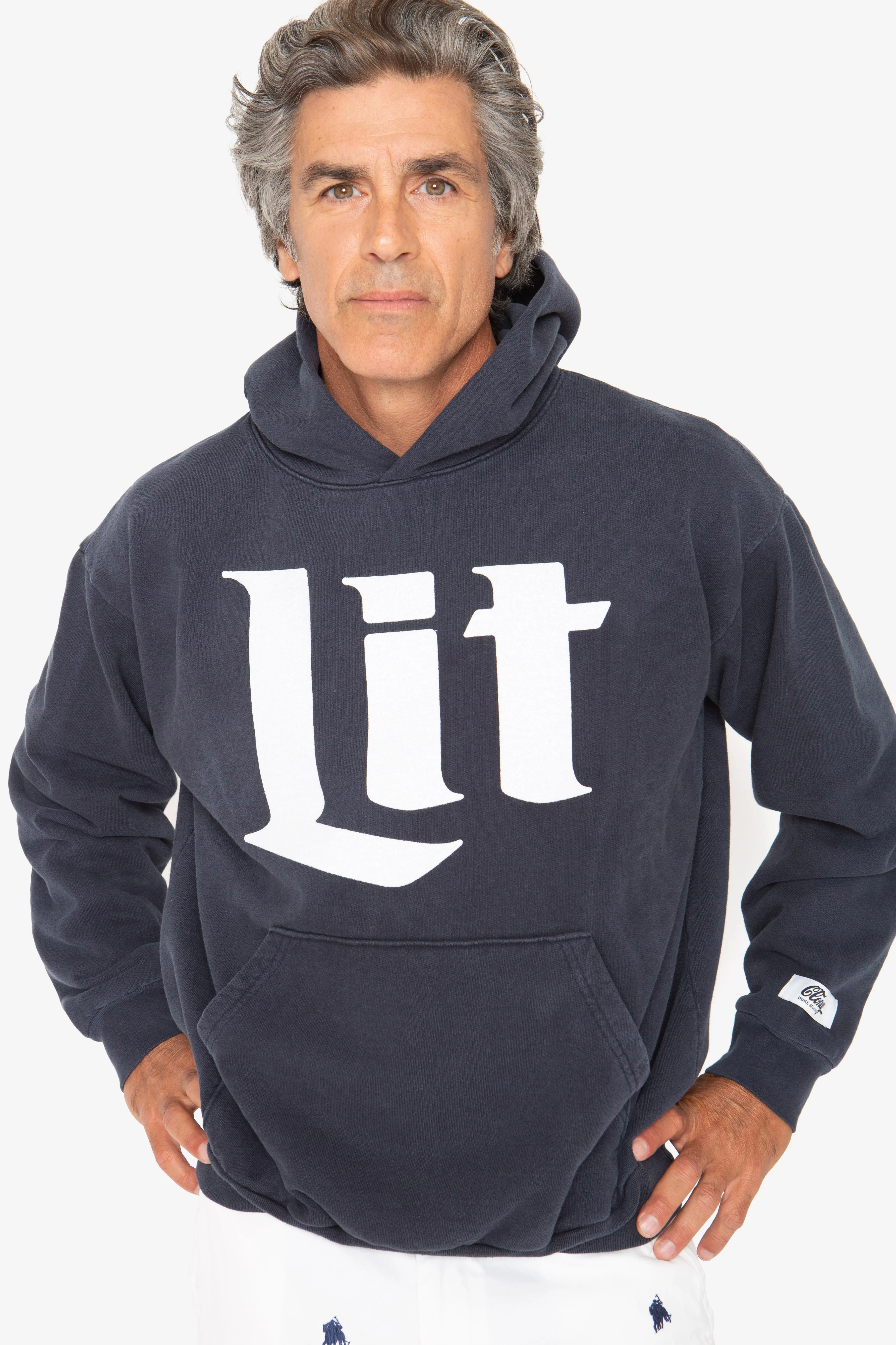 Lit Hoodie Sweatshirt in Navy