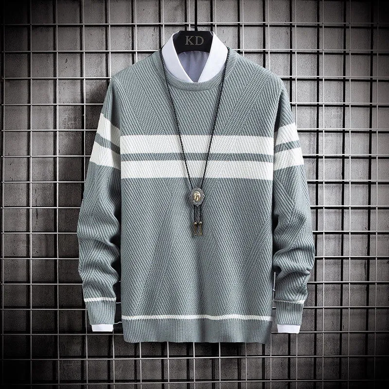 LovelyRLovely Striped Round Neck Casual Sweater