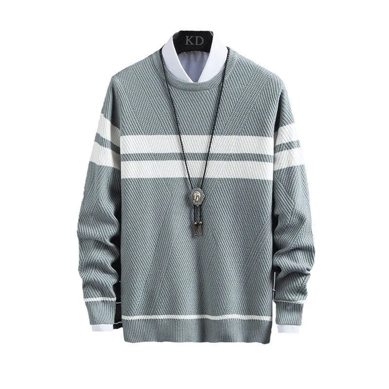 LovelyRLovely Striped Round Neck Casual Sweater