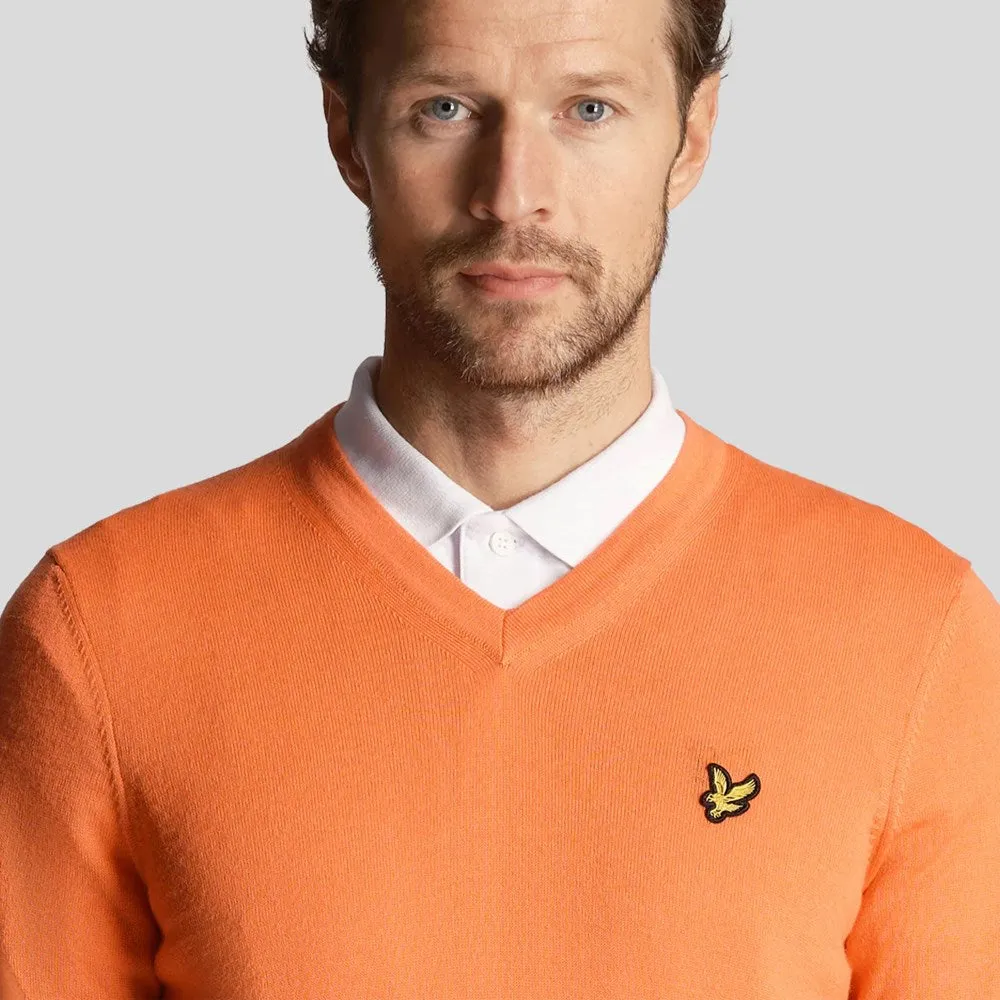 Lyle & Scott Golf V Neck Pullover - Course Coral