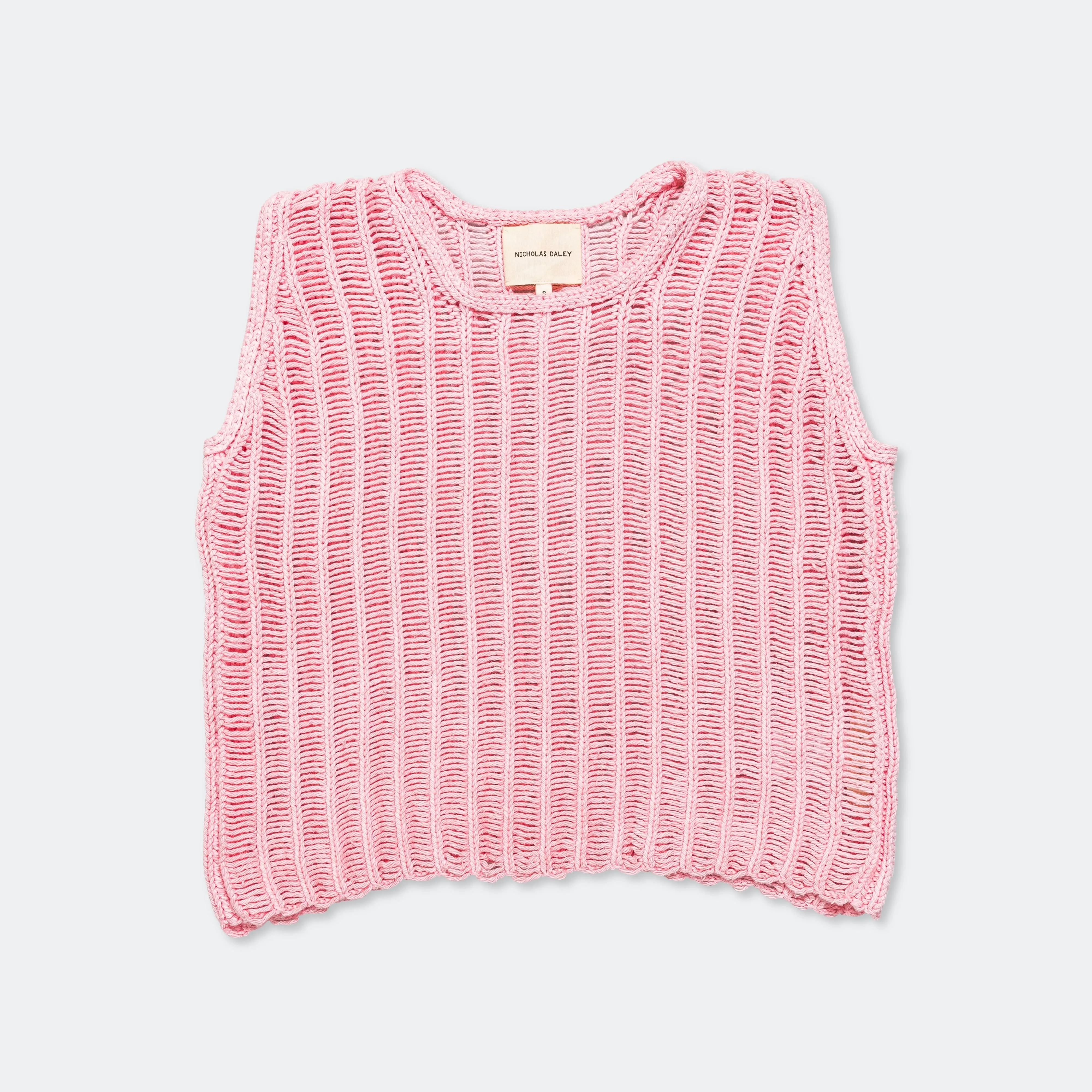 Machine Knitted Vest - Pink