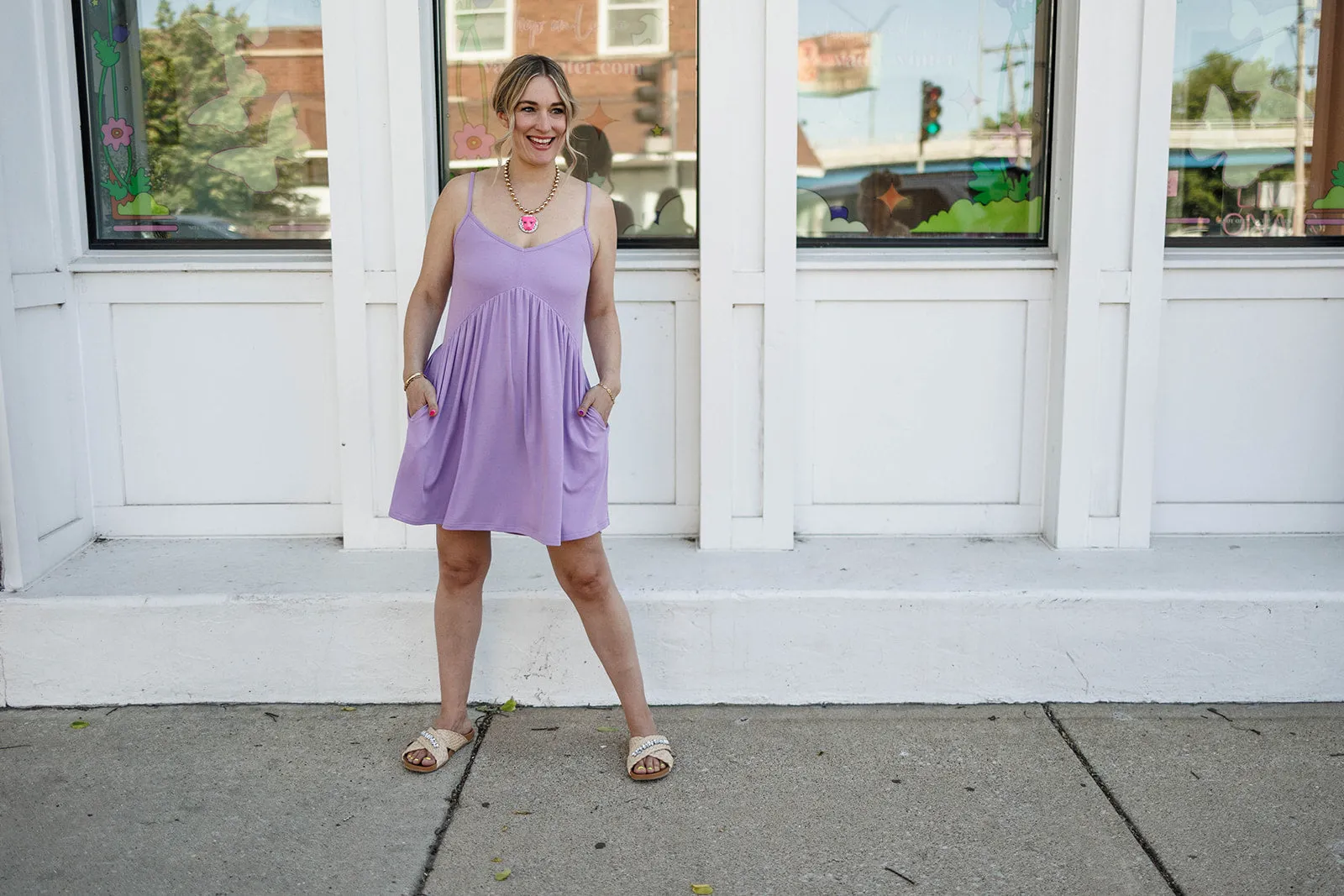 maddie mini dress in lilac