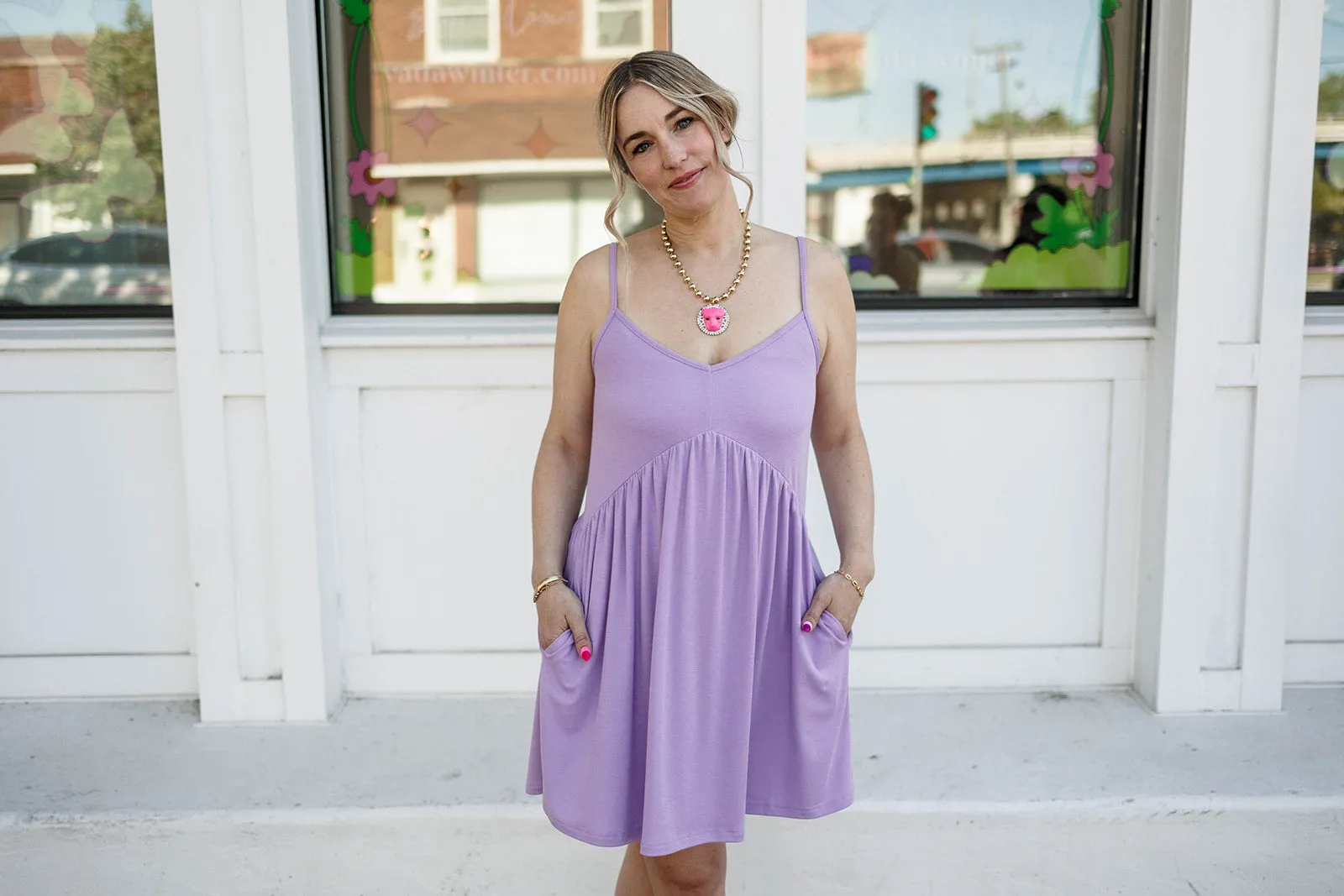 maddie mini dress in lilac