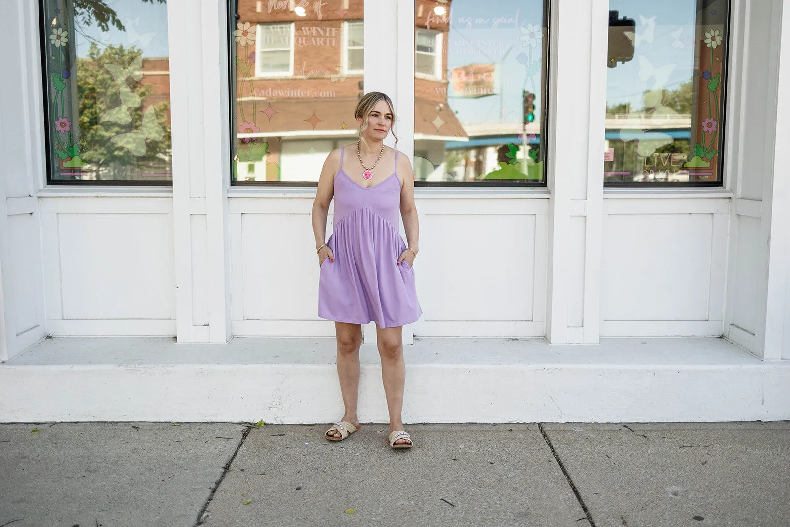 maddie mini dress in lilac