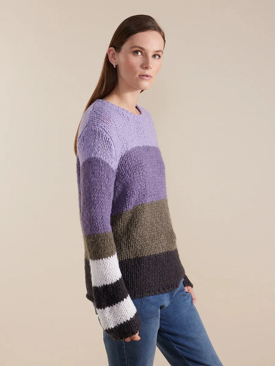 Marco Polo Chunky Block Stripe Sweater - Multi Stripe