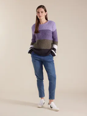 Marco Polo Chunky Block Stripe Sweater - Multi Stripe