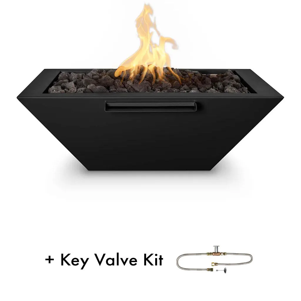 Maya 24" Fire and Water Bowl, Powder Coated Metal - Pool Feature