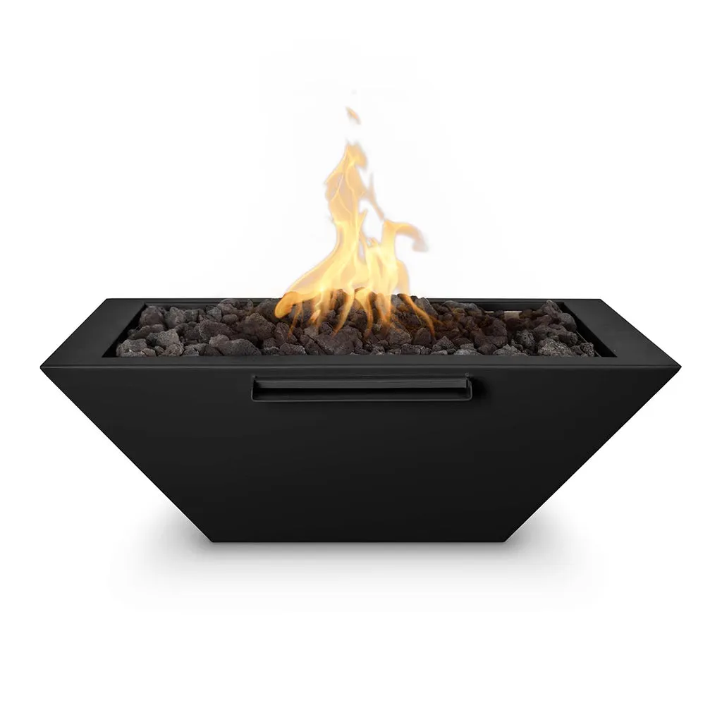 Maya 24" Fire and Water Bowl, Powder Coated Metal - Pool Feature