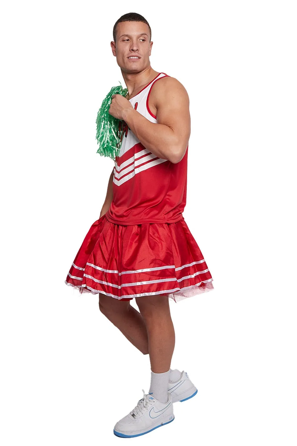 Men Red Cheerleader Skirt - Show Your Spirit with Bold Style