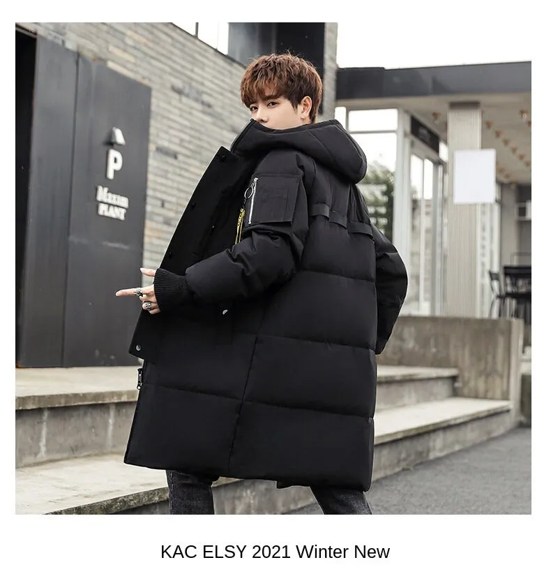 Men Warm Long Parka Casual Coat Zipper Padded Puff Jacket | 550