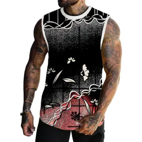 MEN'S BASIC PRINTED ROUND NECK VEST 04151254YM