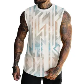 MEN'S BASIC PRINTED ROUND NECK VEST 11870644YM