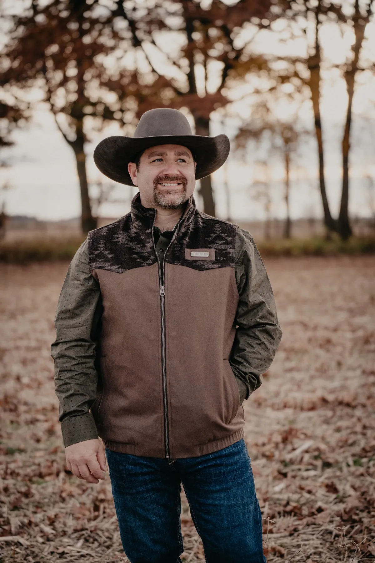 Men's 'Cooper' CINCH Brown Wooly Vest (S-XXL)