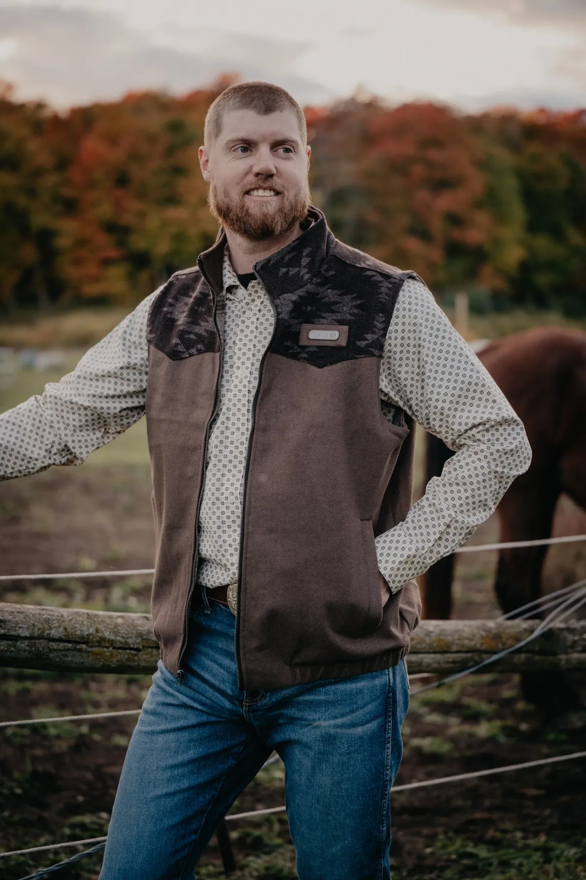 Men's 'Cooper' CINCH Brown Wooly Vest (S-XXL)