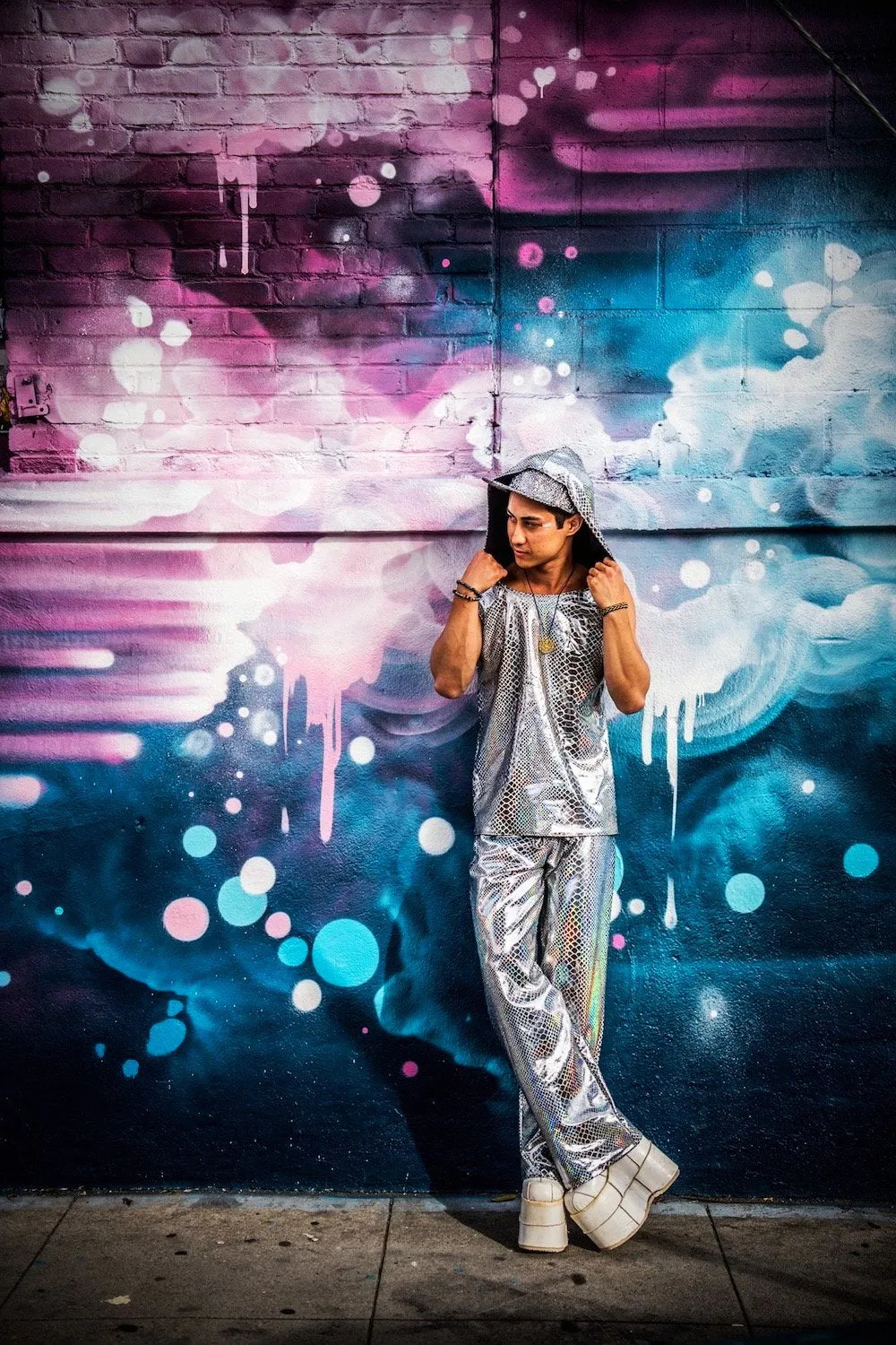 Men's Cosmic Holographic Drawstring Pants (More colors and patterns!)