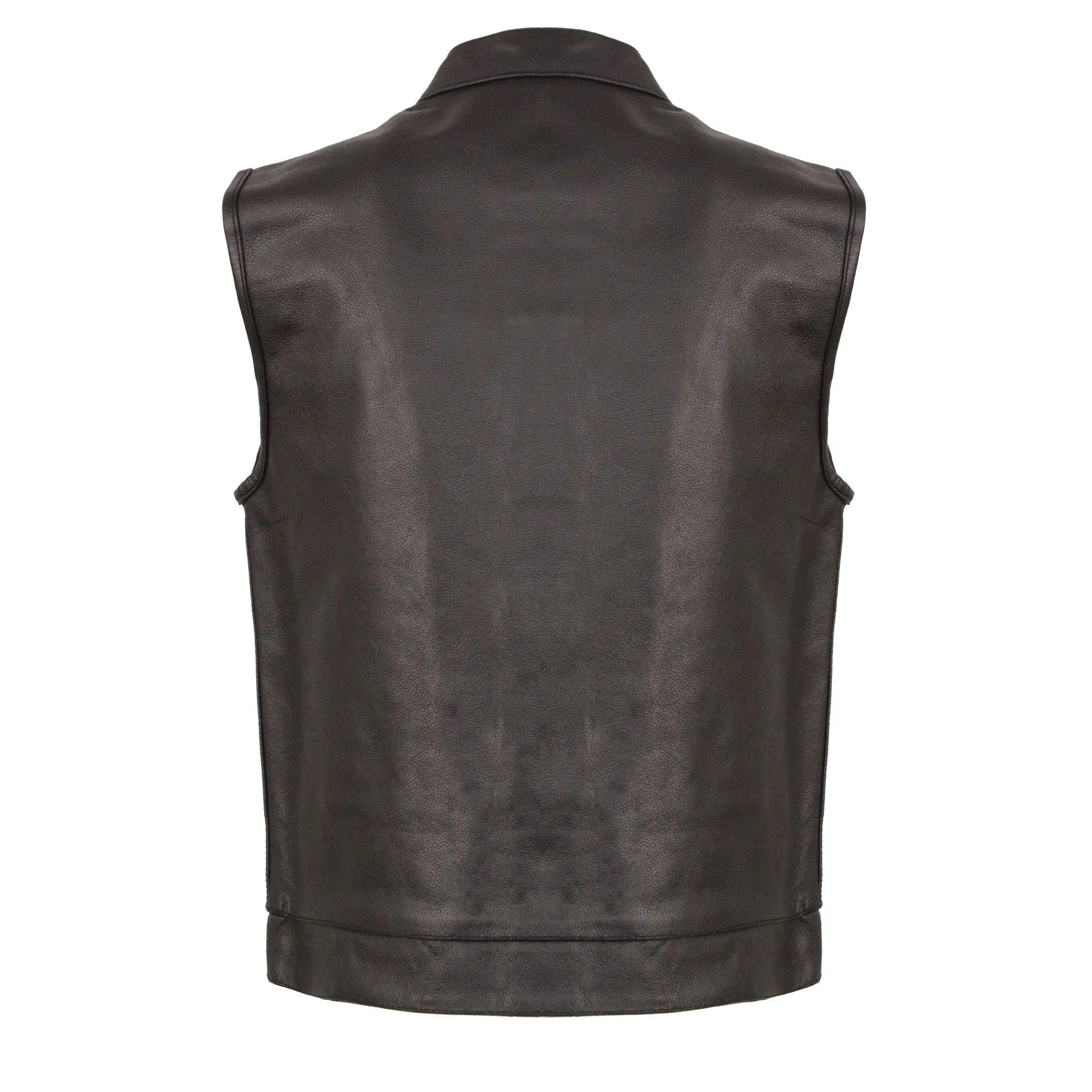 Men's Open Neck Snap/Zip Front Club Style Vest