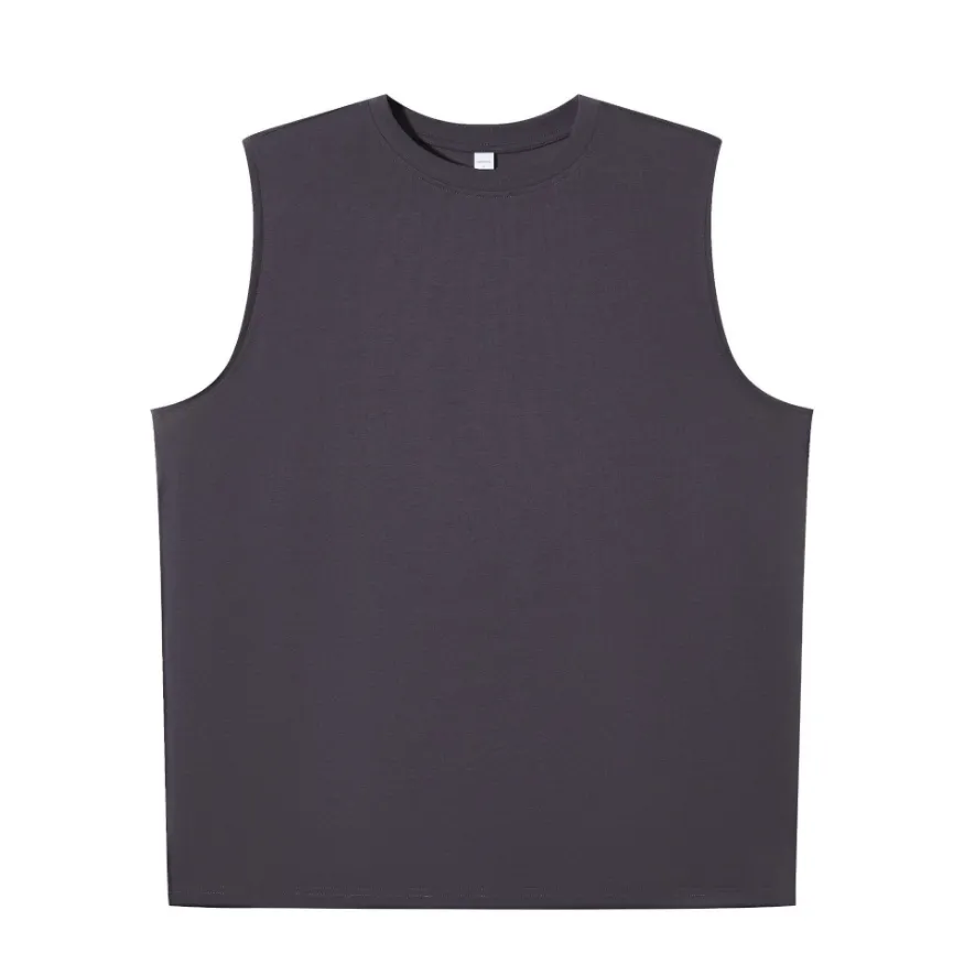 Men's pure cotton round neck vest