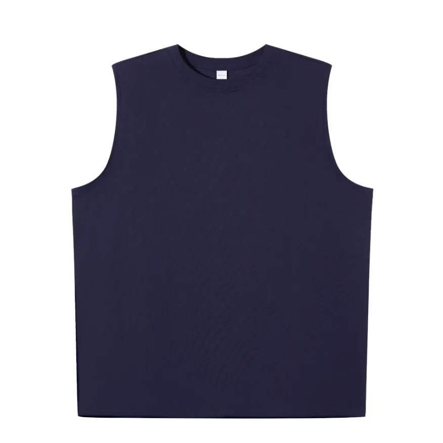 Men's pure cotton round neck vest