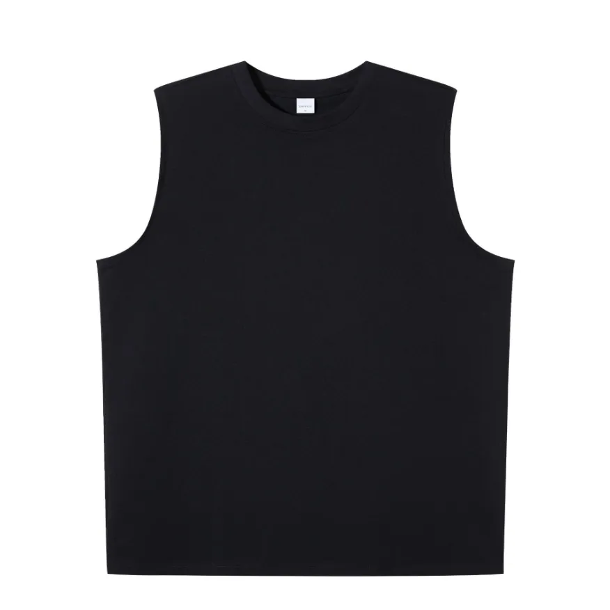 Men's pure cotton round neck vest