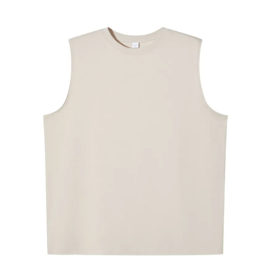 Men's pure cotton round neck vest