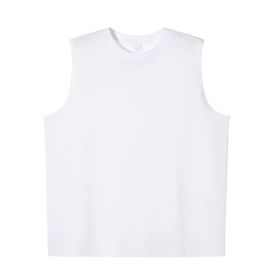 Men's pure cotton round neck vest