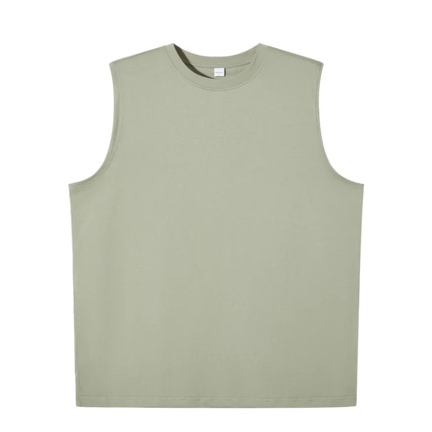 Men's pure cotton round neck vest