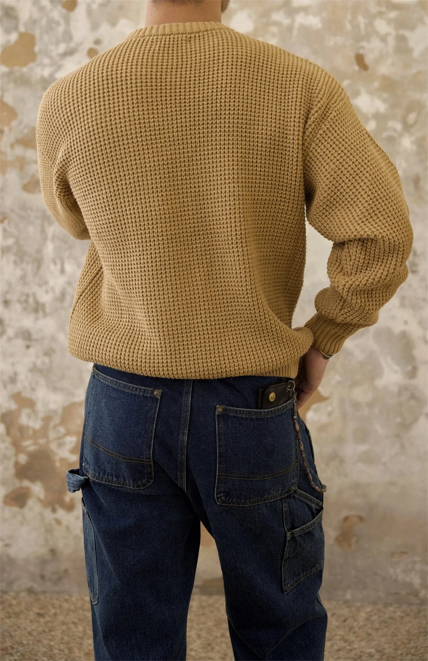 Men's Waffle O-neck Pullover