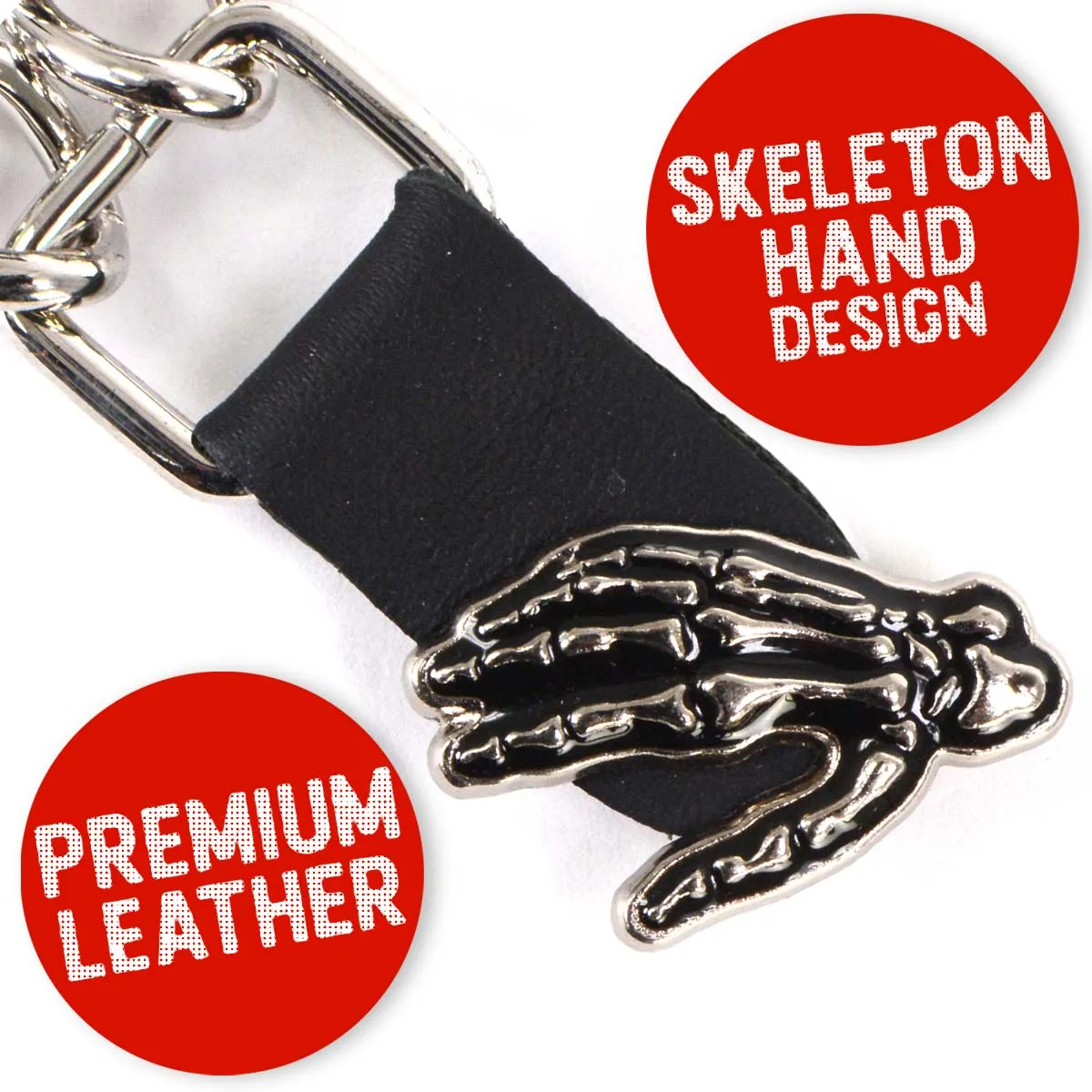 Milwaukee Leather Skeleton Hand Medallion Vest Extender - Double