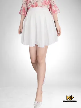 MJCV1675 Cute White Box Pleated Skirt ((No Return/Exchange)