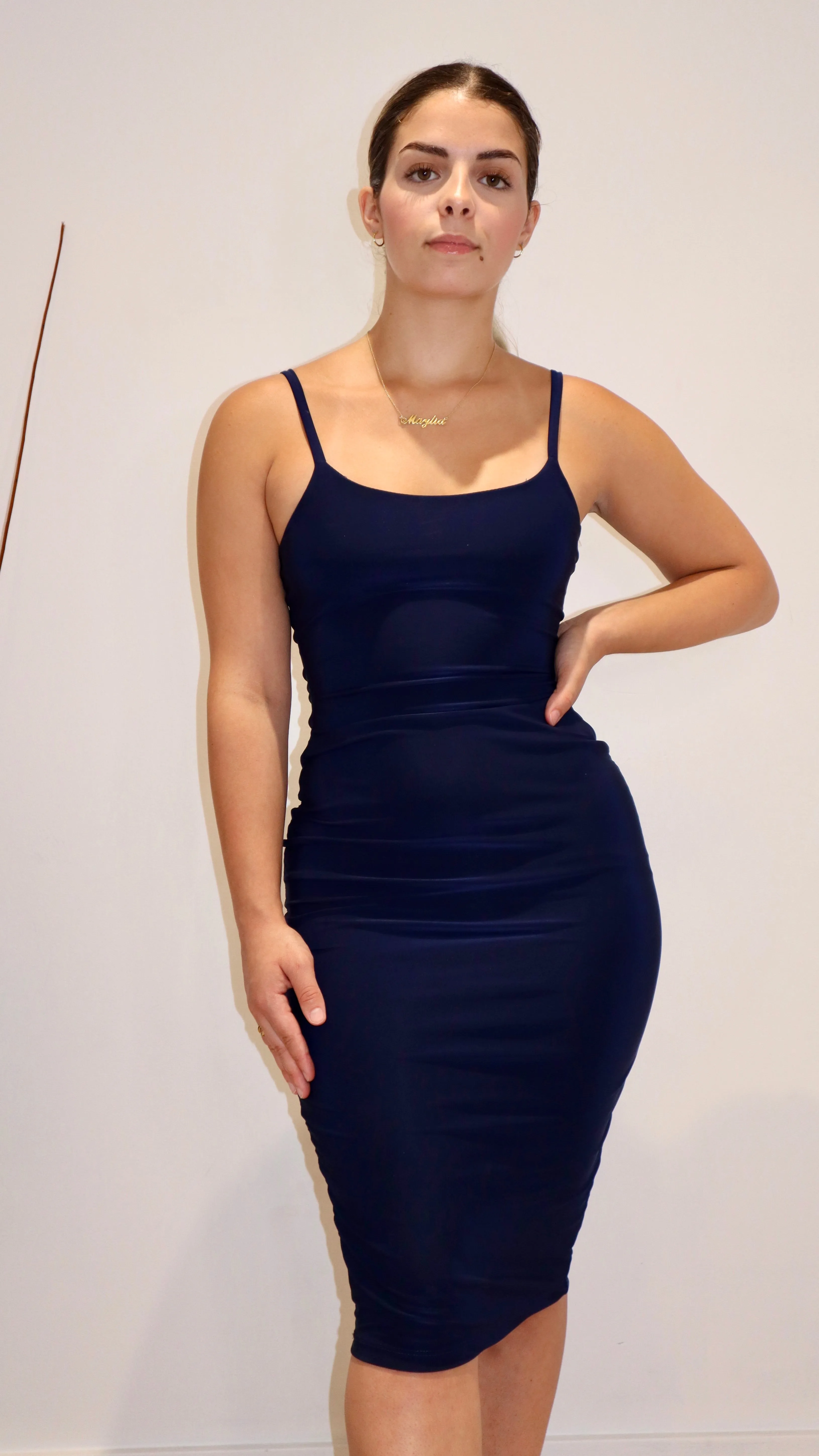 Nathalia straight midi dress, Navy