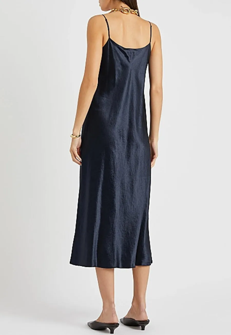 Navy Slip Midi Dress