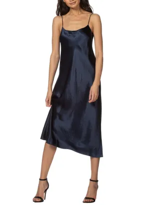 Navy Slip Midi Dress