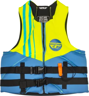 NEOPRENE FLOTATION VEST BLUE/HI-VIS/TEAL LG