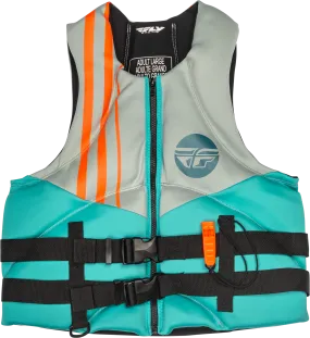 NEOPRENE FLOTATION VEST TEAL/GREY/ORANGE LG