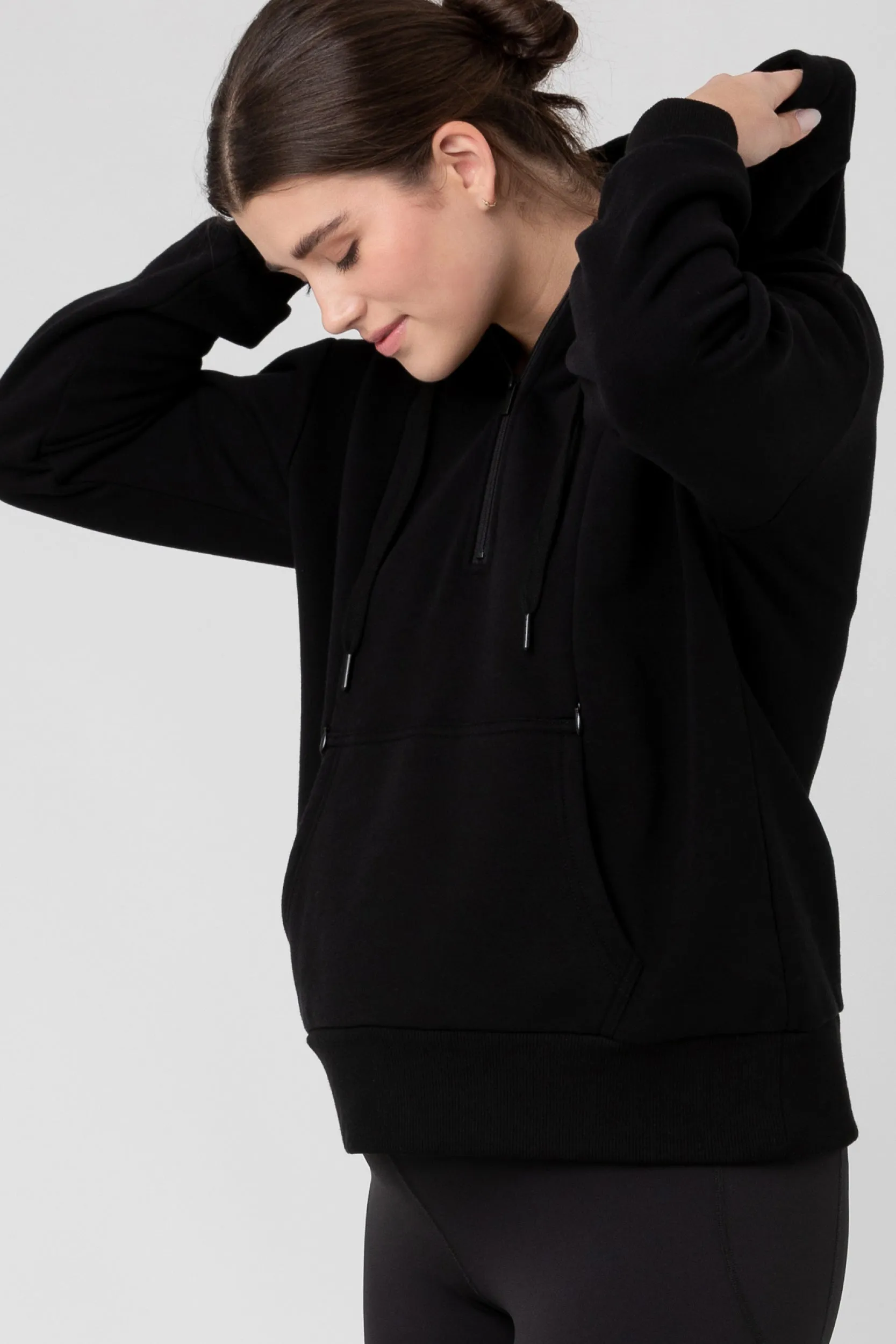 Nicky Maternity Nursing Hoodie Black