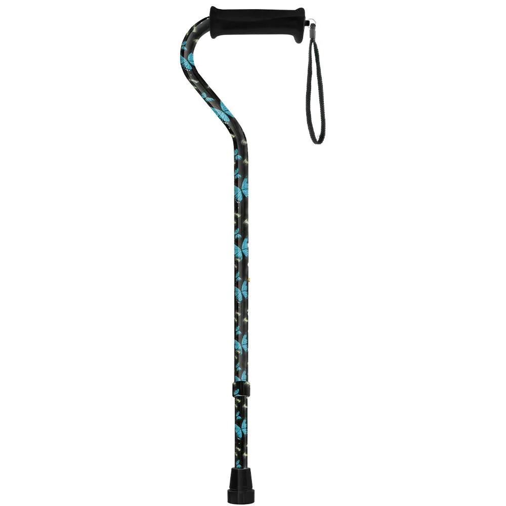 Night of the Butterfly Offset Adjustable Walking Cane w/ Comfort Grip 2.0