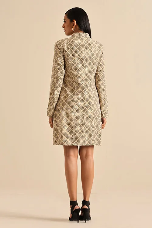 Okhai 'Compassionate' Pure Cotton Hand Block Printed Blazer Dress