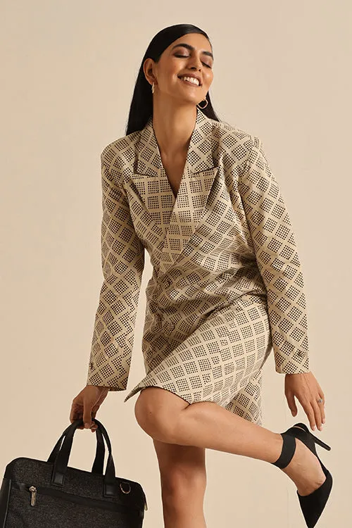 Okhai 'Compassionate' Pure Cotton Hand Block Printed Blazer Dress