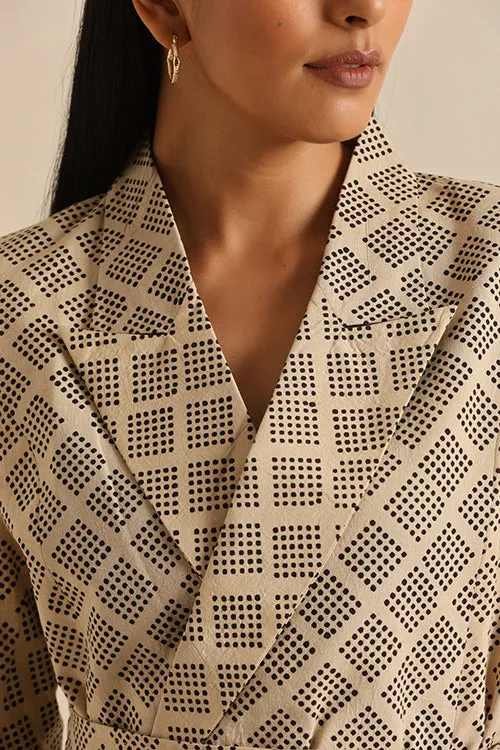 Okhai 'Compassionate' Pure Cotton Hand Block Printed Blazer Dress