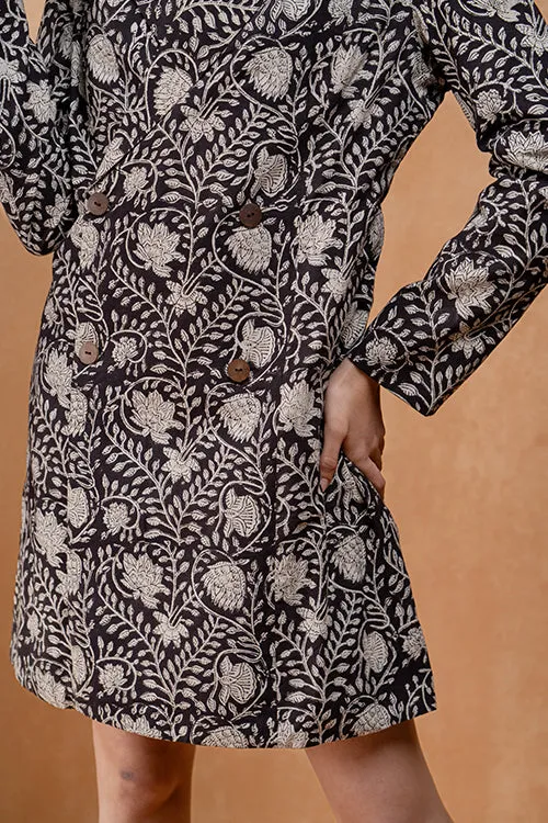 Okhai "Ruminate" Handblock Printed Pure Cotton Blazer Dress