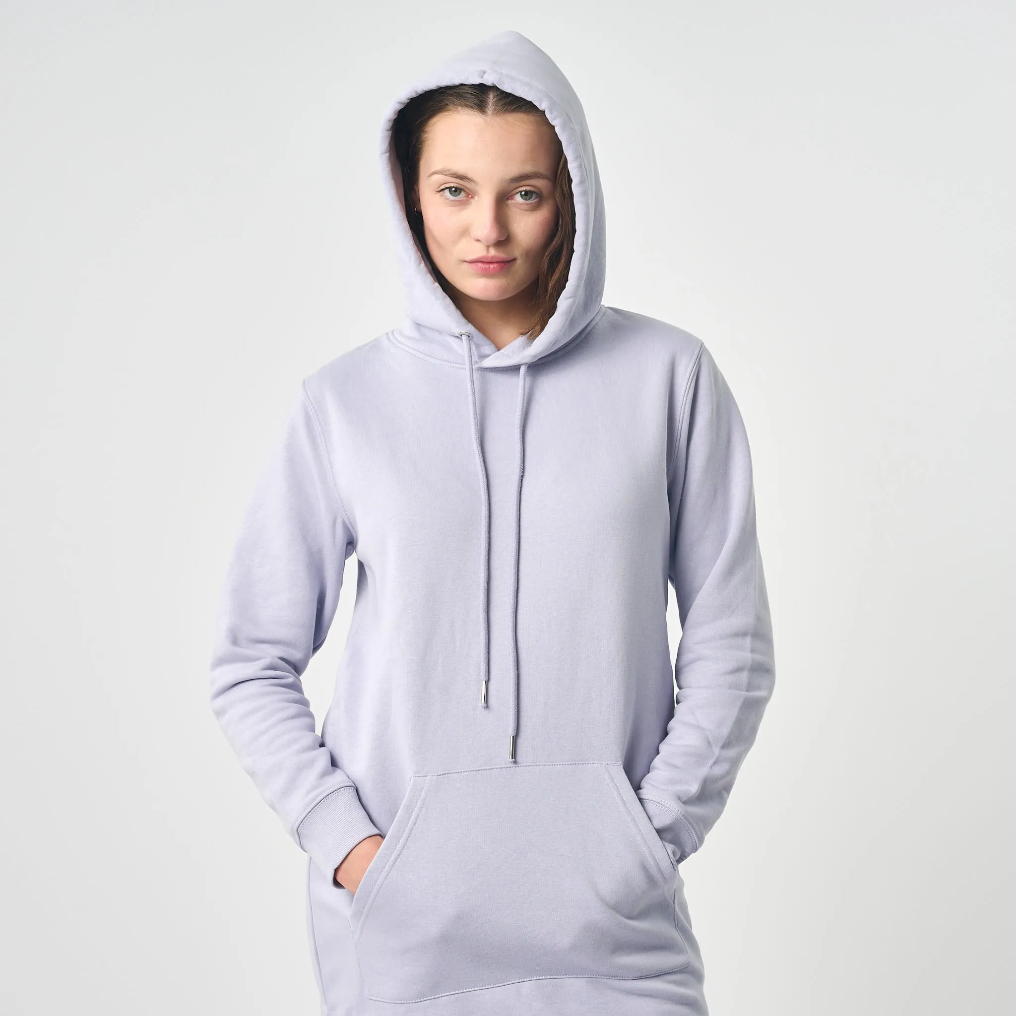 Omnitau Women's Omaha Organic Cotton Casual Fit Hoodie Dress - Lavender Purple