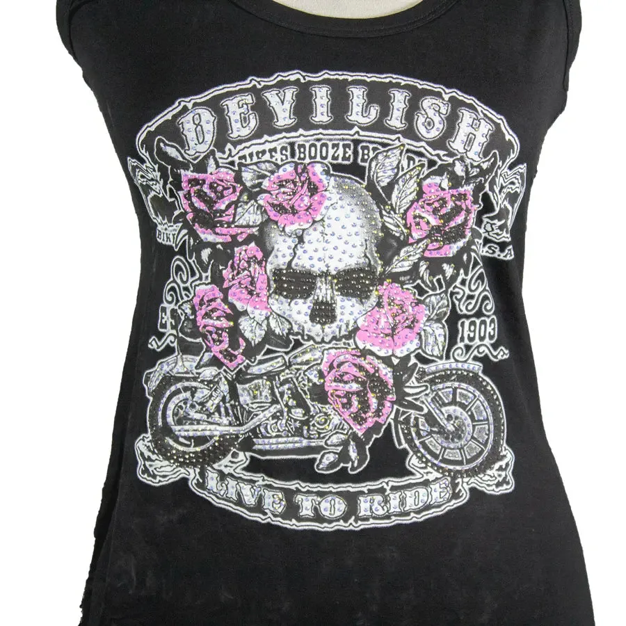 Open Road Women's Devilish Lace Back Tank Top