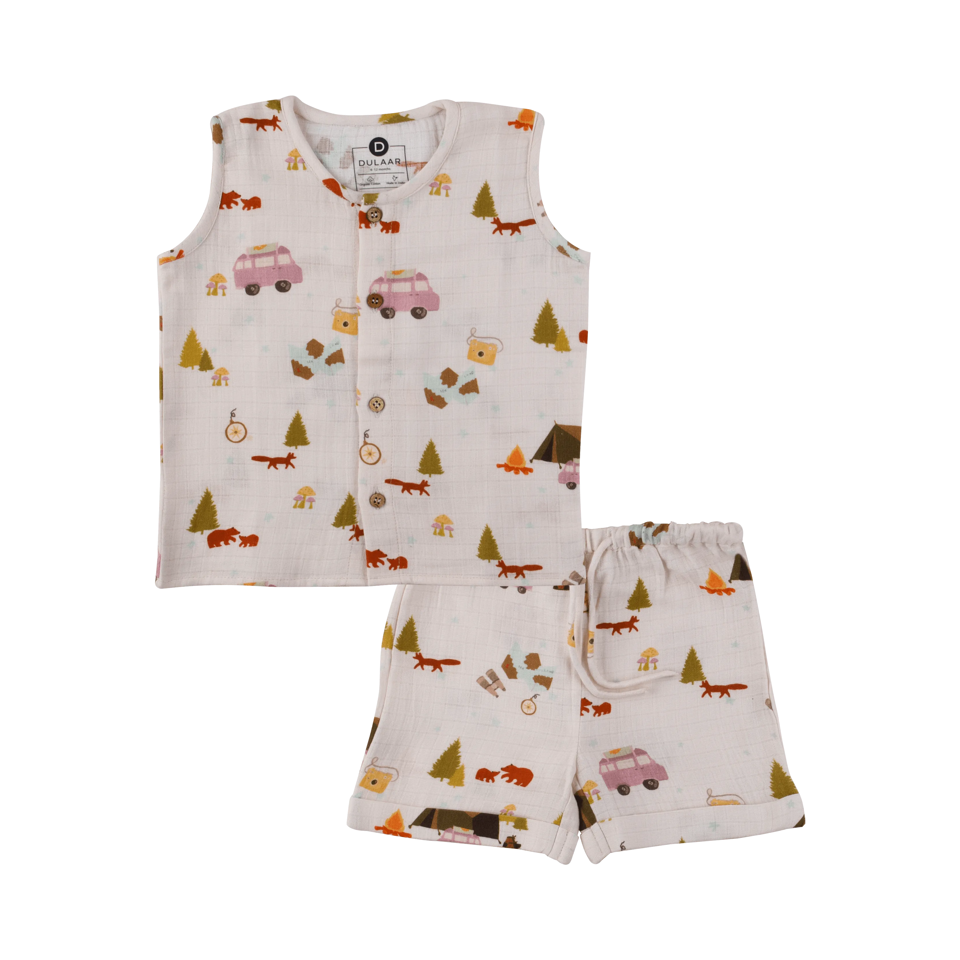 Organic Muslin Vest & Shorts Set | The Happy Camper