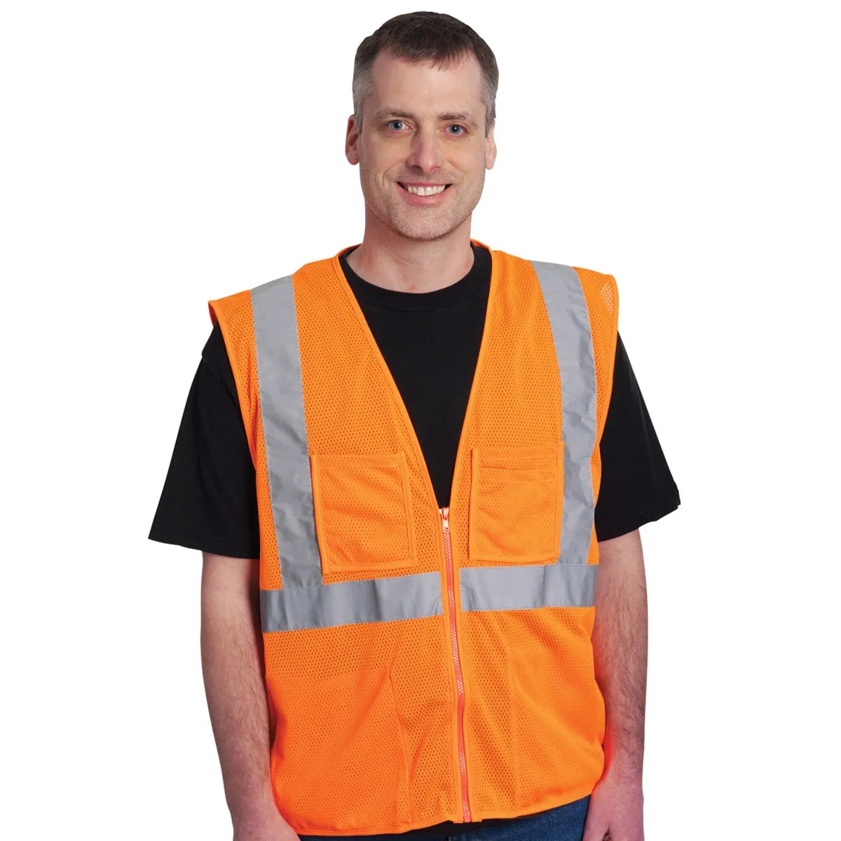 PIP 302-MVGZ4POR - ANSI Hi-Vis 4 Pocket Surveyors Reflective Safety Vest