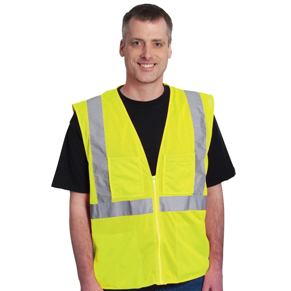 PIP 302-MVGZ4POR - ANSI Hi-Vis 4 Pocket Surveyors Reflective Safety Vest