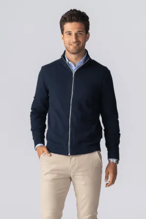 Pullover Zip Cardigan - Navy