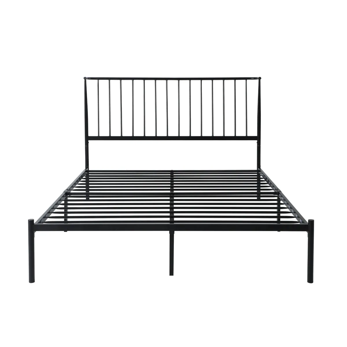 Queen Metal Platform Bed - Black Finish, No Box Spring Needed, Easy Assembly