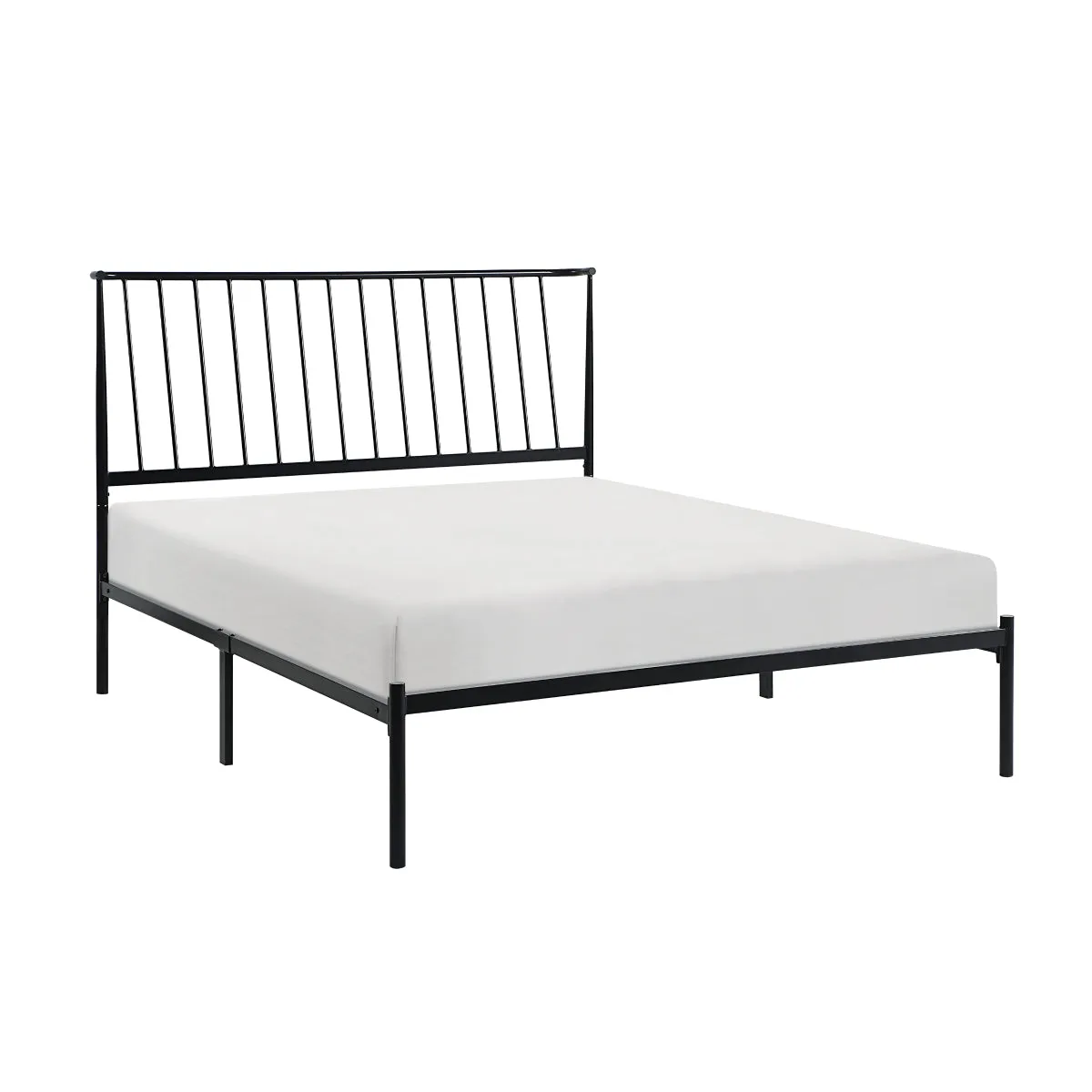 Queen Metal Platform Bed - Black Finish, No Box Spring Needed, Easy Assembly